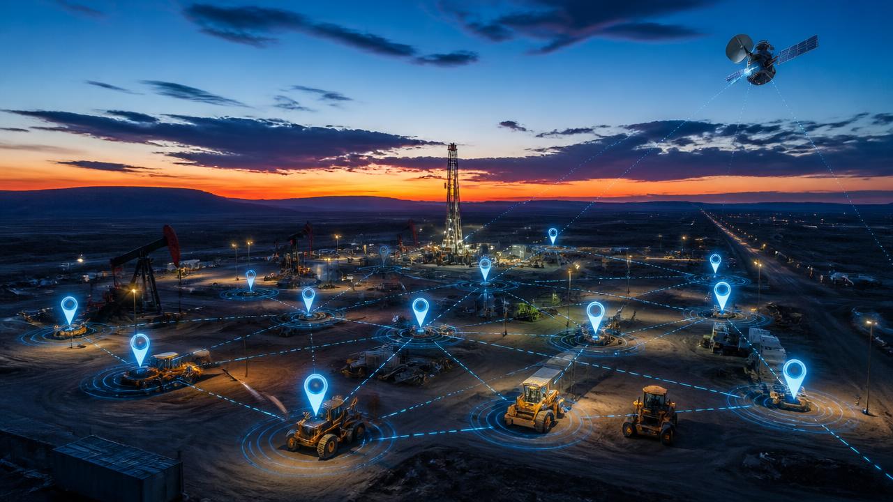 Global oil and gas asset tracking network with GPS and satellite connectivity