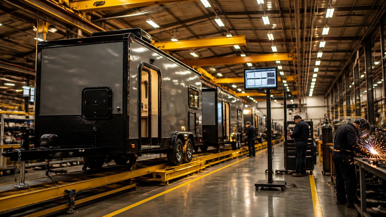 Smart trailer manufacturing line with RFID tracking